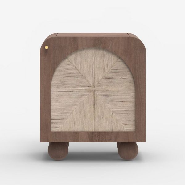 Jungle Side Table - Mango Wood/MDF/Jute - L50 x W40 x H60 cm - Walnut
