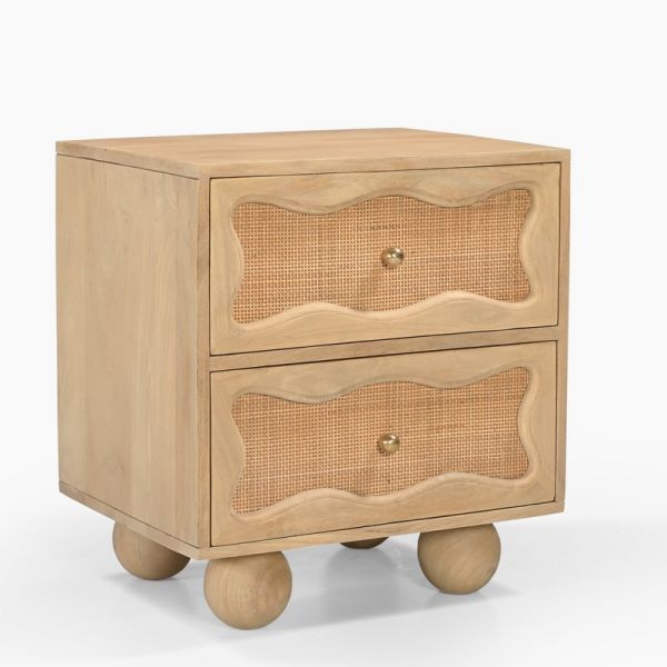 Denis Two Drawers Side Table - Mango Wood - L50 x W40 x H55 cm - Natural