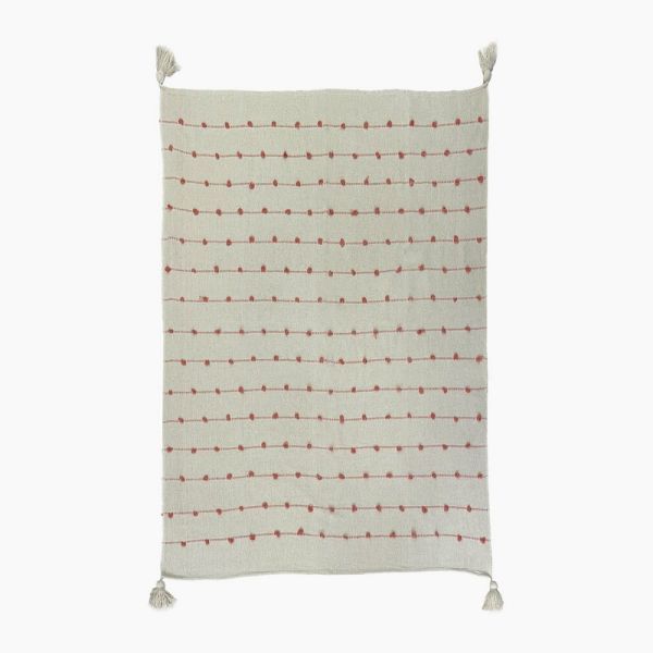 Ziba Peach Throw - Cotton - L130 x W170 x H1 cm - Coral