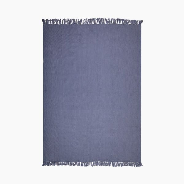 Kate Throw - Cotton - L130 x W180 x H1 cm - Navy Blue
