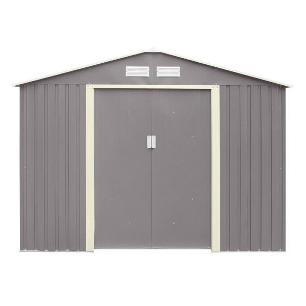 10 x 8 Trentvale Metal Apex Shed - L241 x W321 x H205 cm - Light Grey