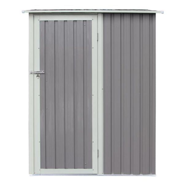 5 x 3 Trentvale Metal Pent Shed - L89 x W143 x H186 cm - Light Grey