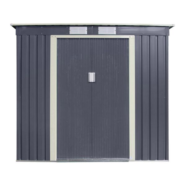 6 x 4 Trentvale Metal Pent Shed - L121 x W201 x H176 cm - Dark Grey