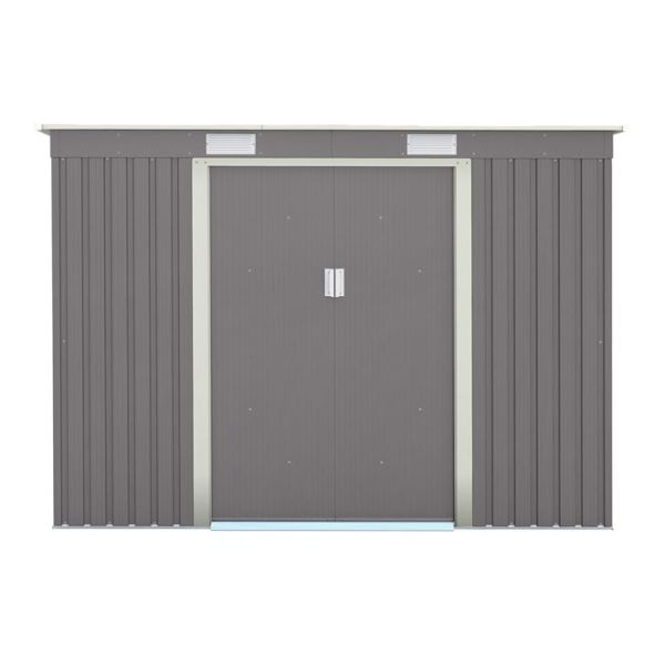 6x4 Trentvale Metal Pent Shed - Light Grey L x121 W x201 Hx176 cm