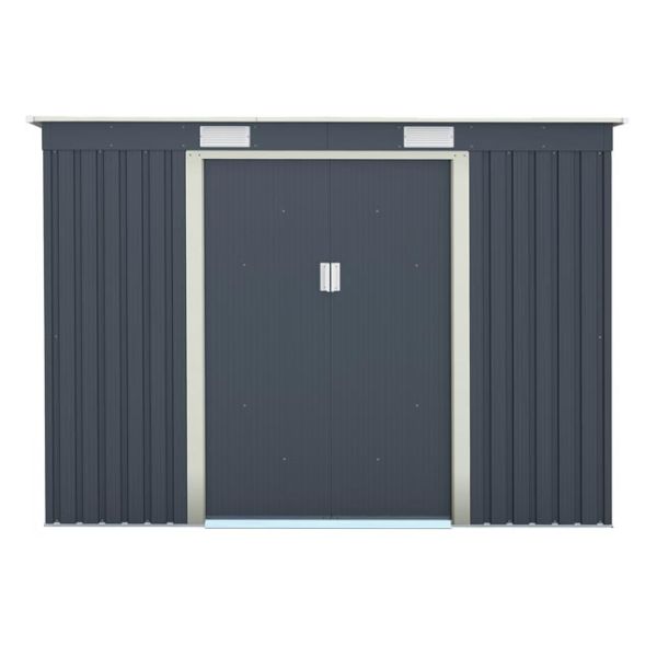 8 x 4 Trentvale Metal Pent Shed - L121 x W261 x H176 cm - Dark Grey