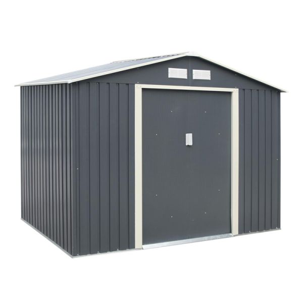 8 x 6 Trentvale Metal Apex Shed- L181 x W261 x H198 cm - Dark Grey