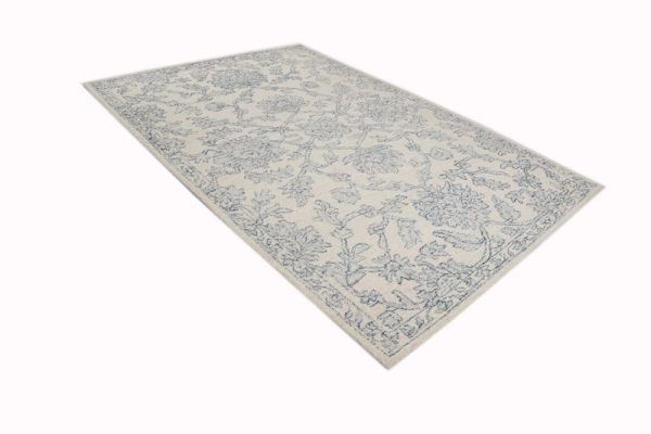 Hruti Rectangular Shaped Hand Tufted Loop Carpets - Wool/Cotton - L230 x W160 x H1 cm - Grey