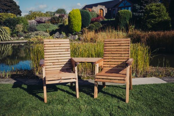 Valley Love Seat Angled - Timber - L100 x W163 x H95 cm - Garden Furniture - Flat Pack - Partially Assembled