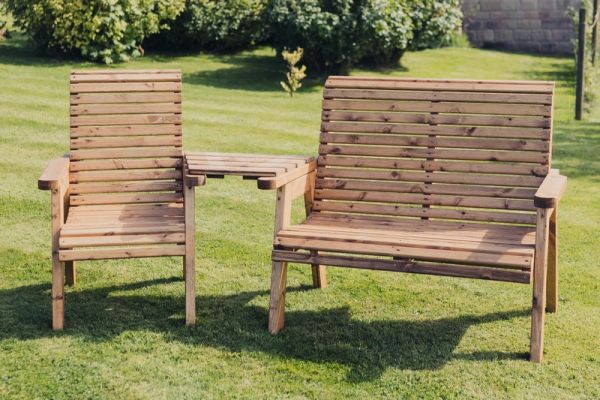 Valley Trio Set - Timber - L100 x W170 x H95 cm - Garden Furniture - Fully Assembled