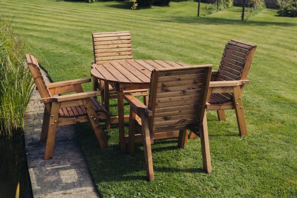 Valley 4 Seater Round 4XC - Timber - L220 x W220 x H95 cm - Garden Furniture - Minimal Assembly Required