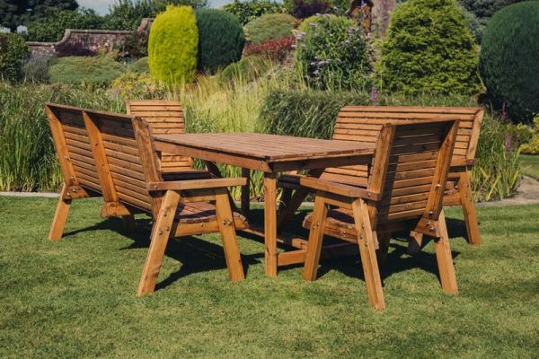 Valley 8 Seat Set 2XC 2X3B - Timber - L220 x W330 x H95 cm - Garden Furniture - Minimal Assembly Required