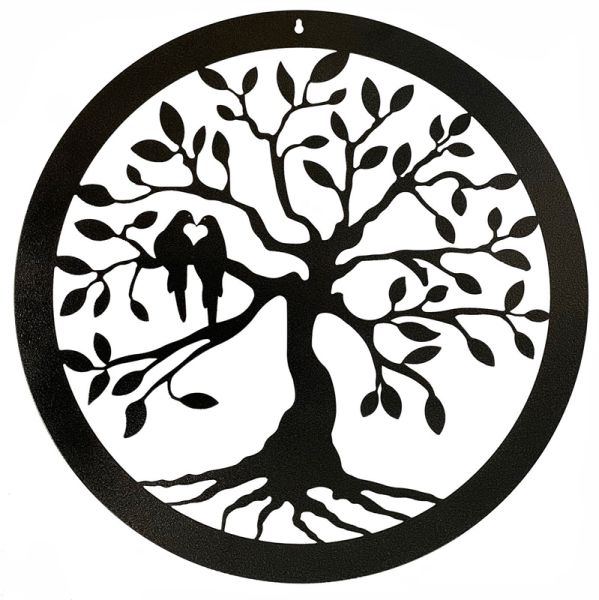 Tree of Life Small Wall Art - Steel - W29.5 x H29.5 cm - Black