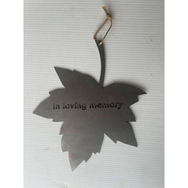 Falling Leaves In Loving Memory Garden Wall Art - W20.3 x H25.4 cm - Black