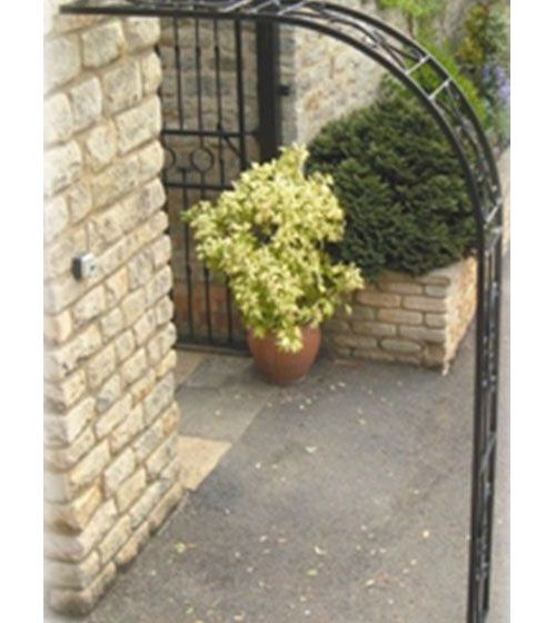 Buckingham Wall Fix Arch (Inc 2 Ground Spikes), Garden Archway - Solid Steel - L30 x W127 x H218 cm