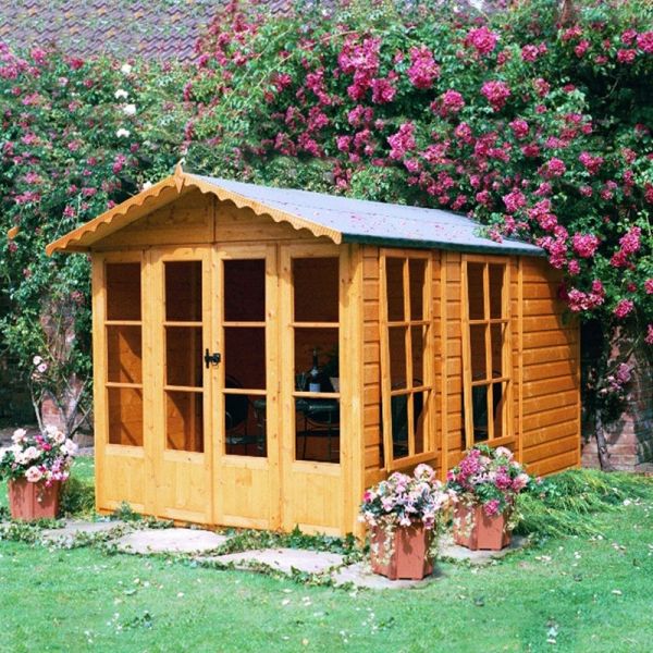 Westminster 13 x 7 Feet Double Door with Two Large Opening Windows Summerhouse