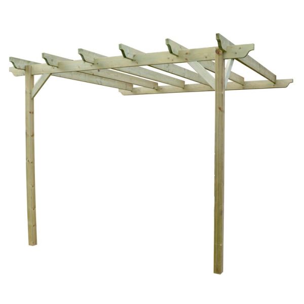 Wall Mounted Garden Pergola - Wood - L180 x W360 x H270 cm - Light Green