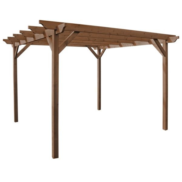 Garden Pergola - Wood - L180 x W180 x H270 cm - Rustic Brown