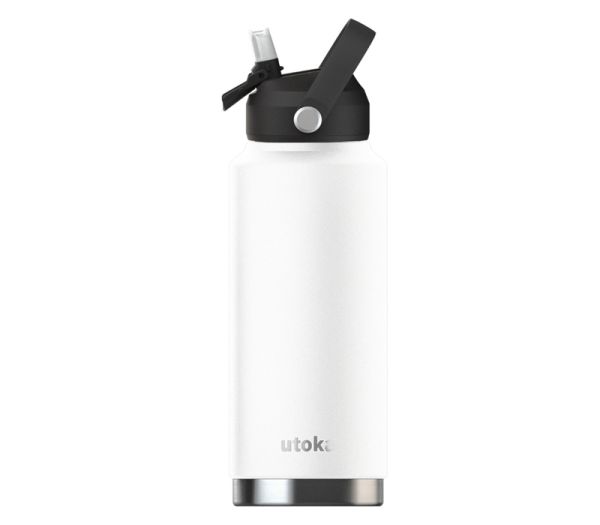 Utoka Atlas Bottle 18oz (518 ml) - Stainless Steel - L3.5 x W3.5 x H10 cm - Mountain White 