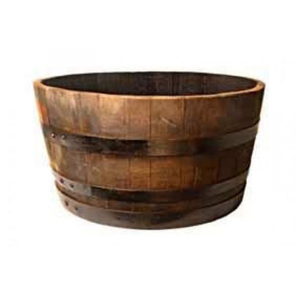 SET of 3 XXL Extra Large Half Barrel - Rustic barrel planter Tub for plants or water feature