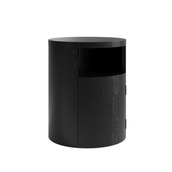 Yori Bedside Cabinet - Wood Variant - L42 x W42 x H52.5 cm - Black - Fully Assembled