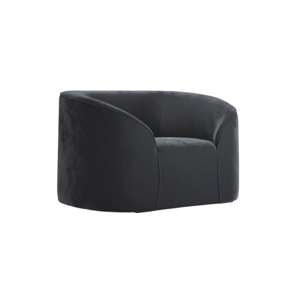 Zuma Indoor Chair - Velvet - L91 x W109.5 x H72.5 cm - Black - Fully Assembled